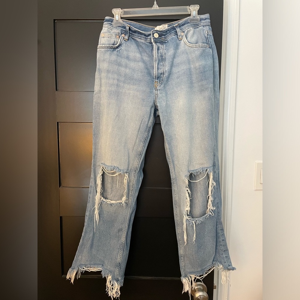 Free People Maggie button front crop jean
